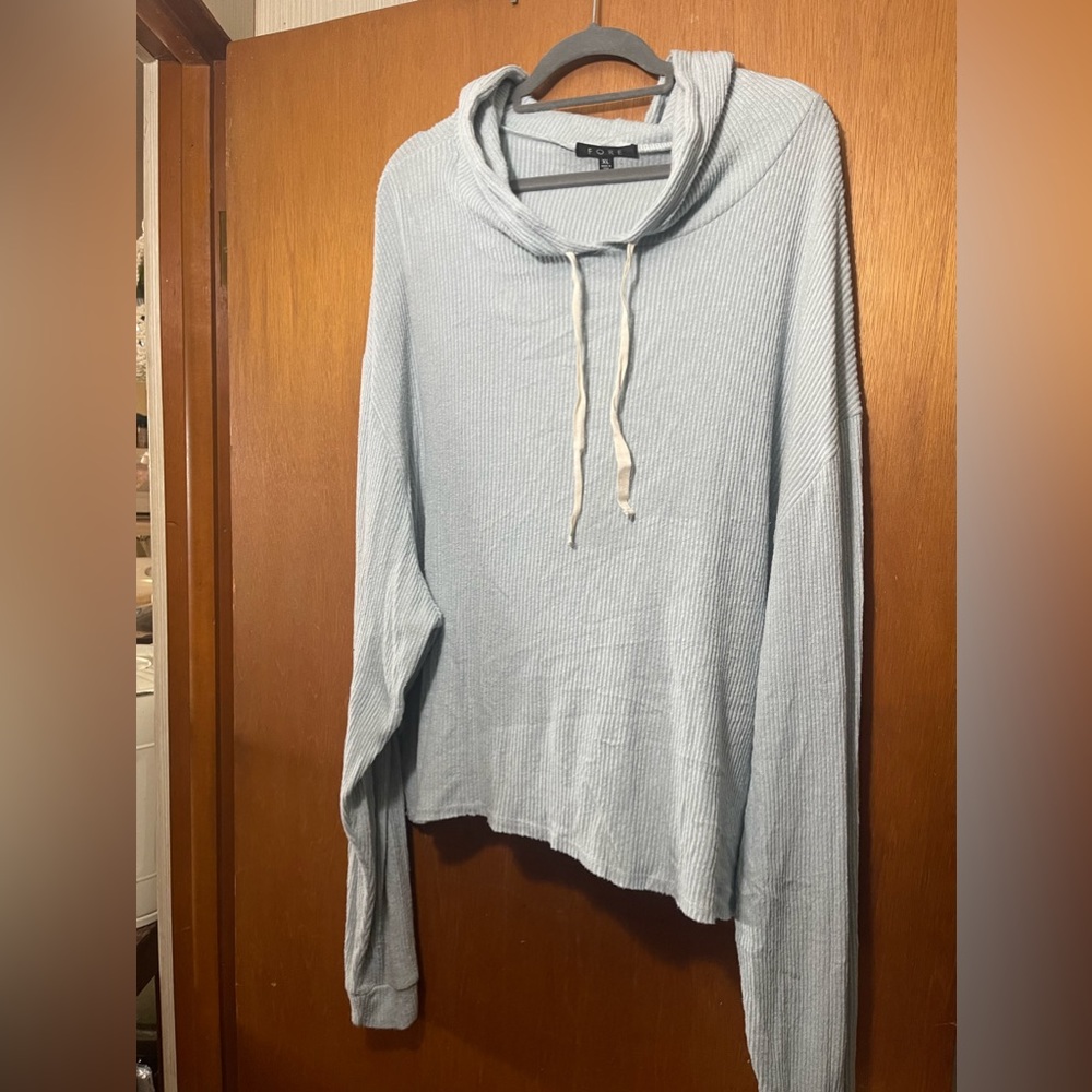 Light blue cropped oversized hoodie